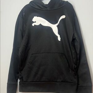 Puma Kids Black Sweatshirt Hoodie with White Puma Logo‎ Boys size Small/ 8